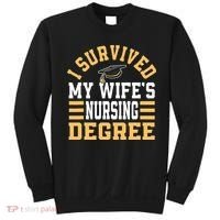 I Survived My Wife’s Nursing Degree CNA LPN Nurse Sweatshirt thumb 0