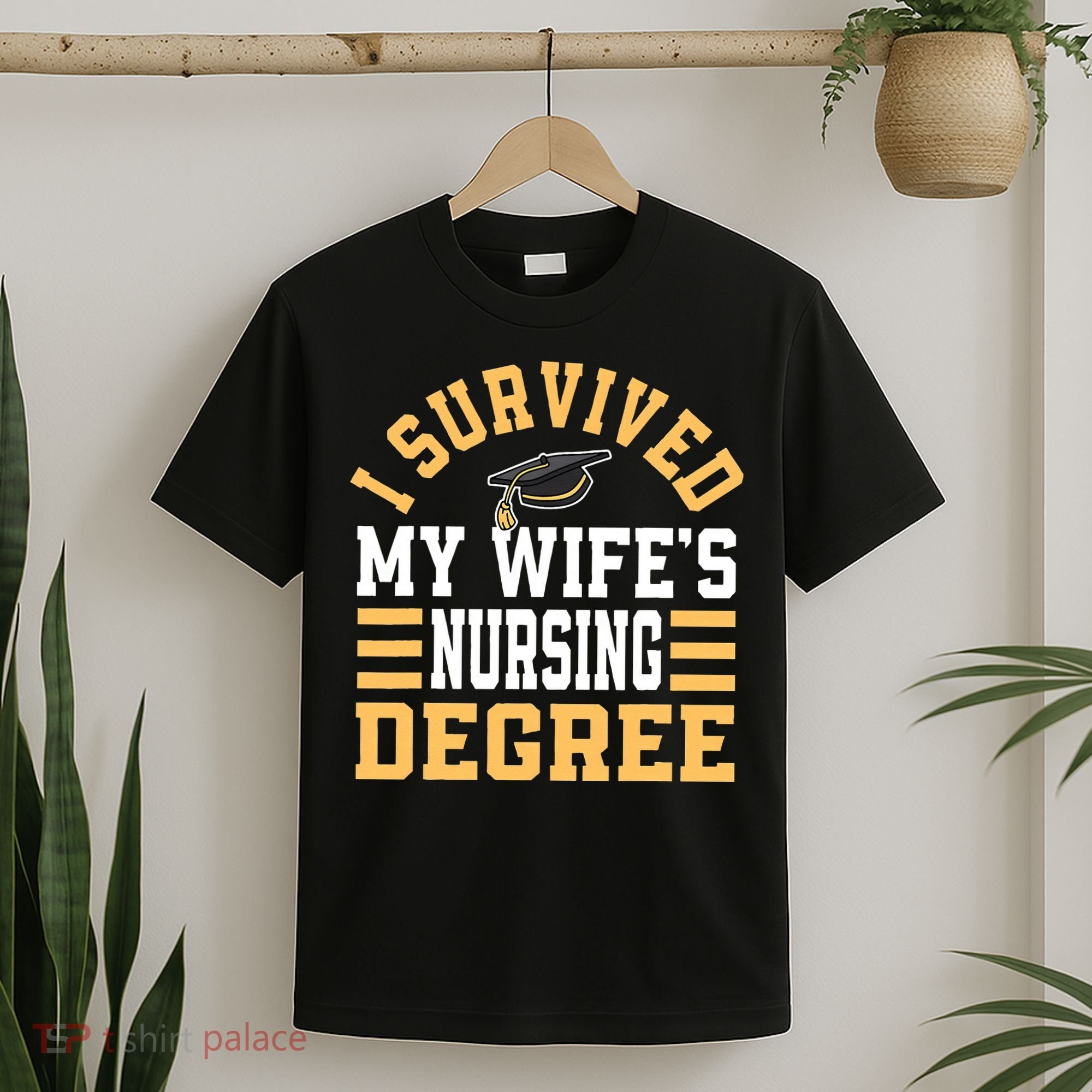 I Survived My Wife’s Nursing Degree CNA LPN Nurse T-Shirt