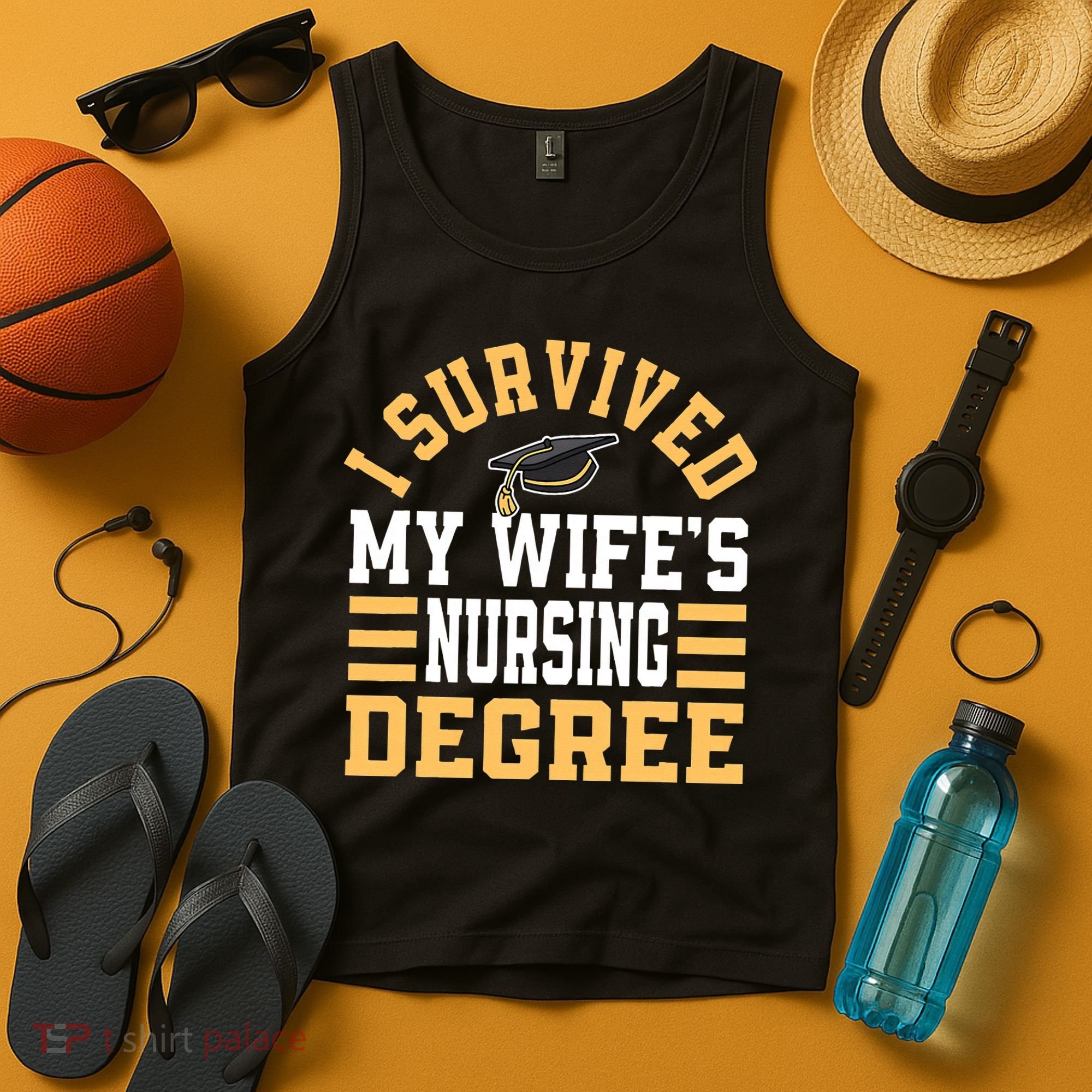 I Survived My Wife’s Nursing Degree CNA LPN Nurse Tank Top