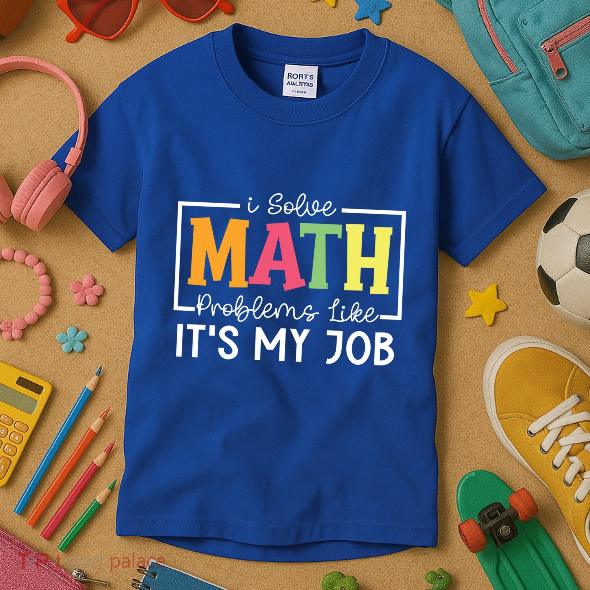 I Solve Math Problems Like ItS My Job Funny Back To School Meaningful Gift Kids T-Shirt