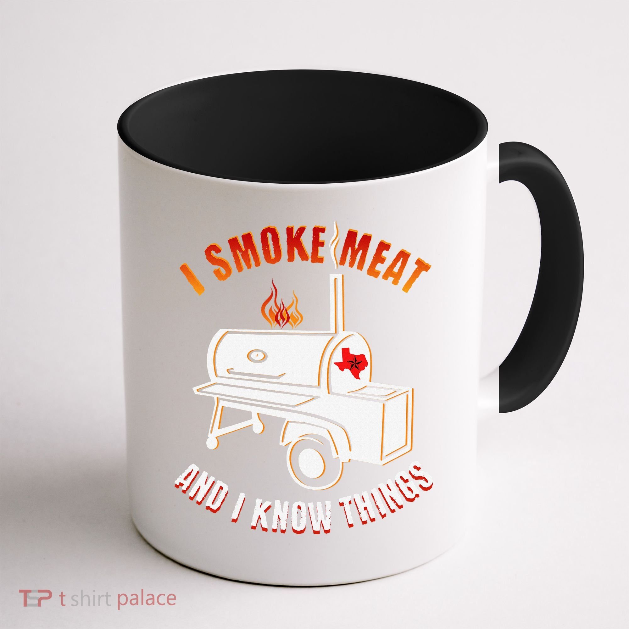 I Smoke Meat And I Know Things Funny BBQ Texas TX Coffee Mug