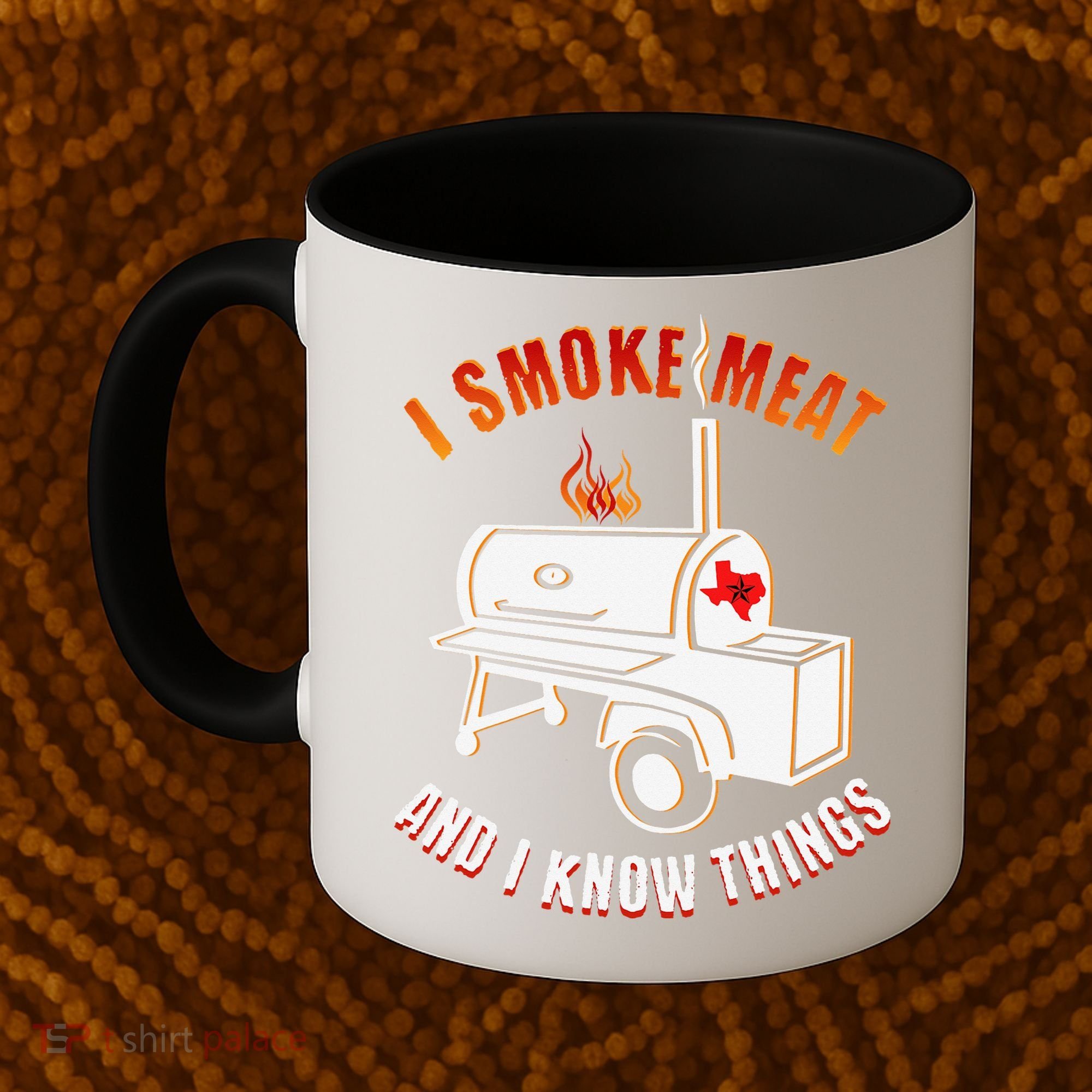 I Smoke Meat And I Know Things Funny BBQ Texas TX Coffee Mug