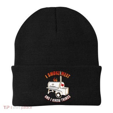I Smoke Meat And I Know Things Funny BBQ Texas TX Beanie
