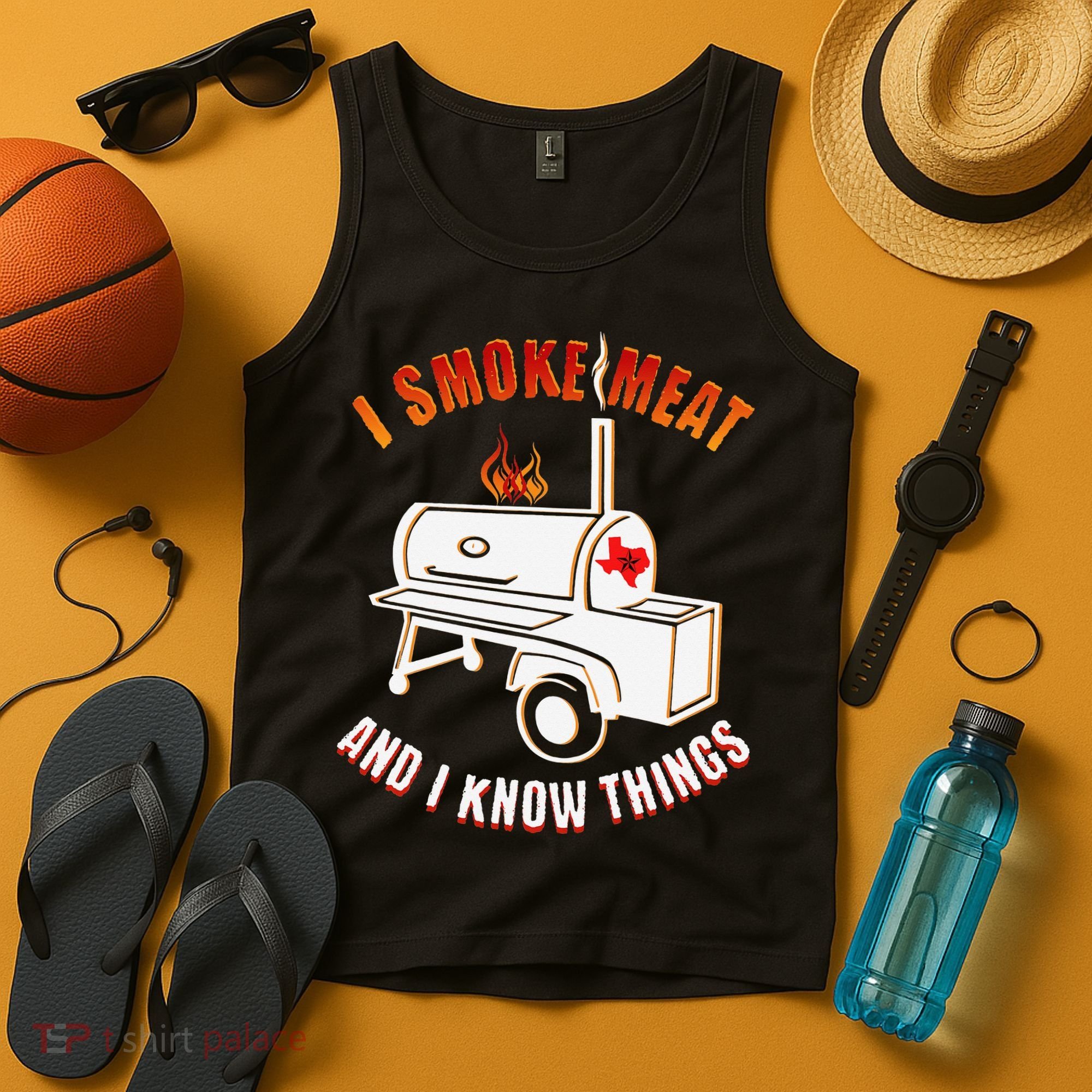 I Smoke Meat And I Know Things Funny BBQ Texas TX Tank Top