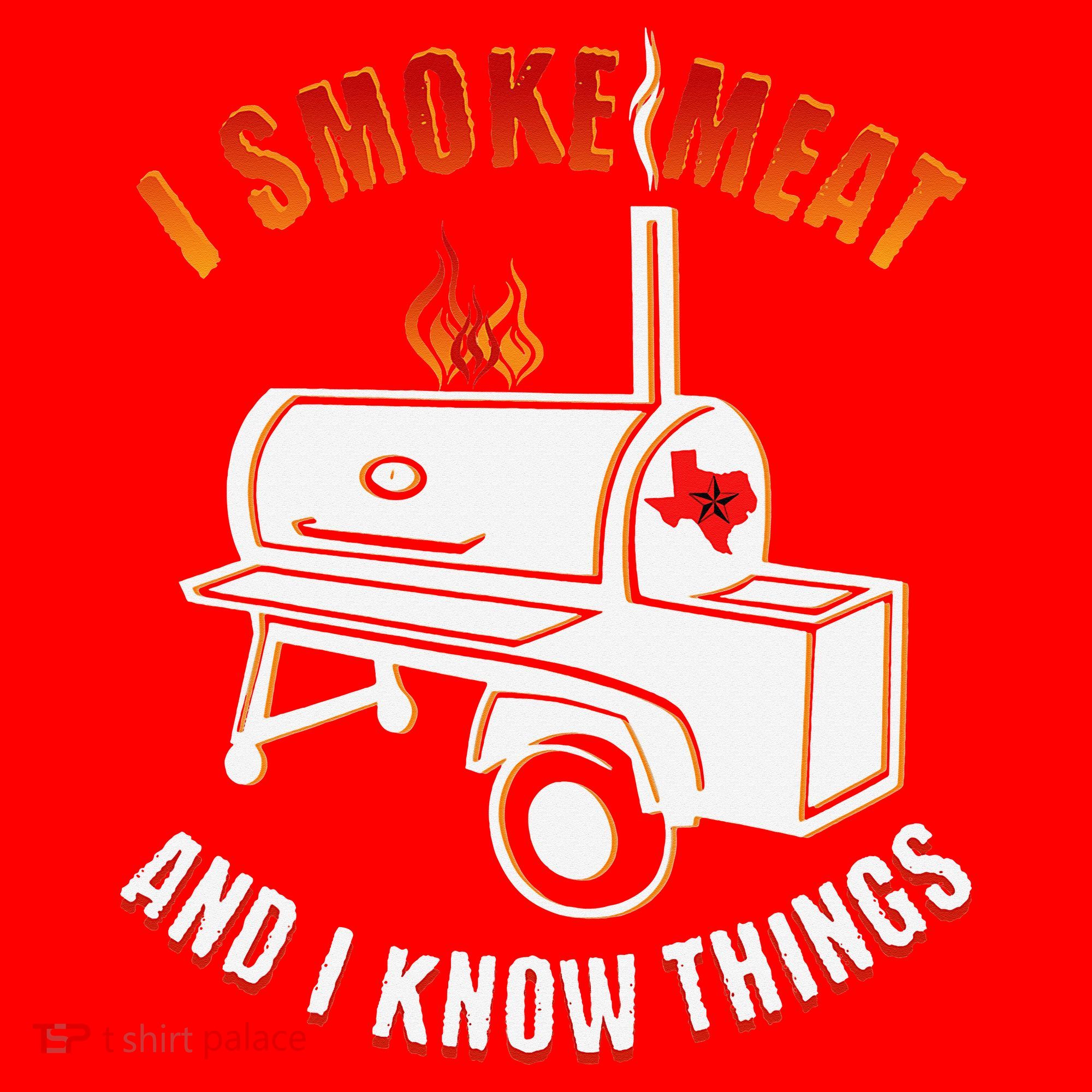 I Smoke Meat And I Know Things Funny BBQ Texas TX Santa Hat