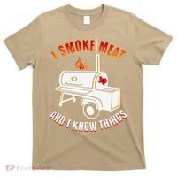 I Smoke Meat And I Know Things Funny BBQ Texas TX T-Shirt thumb 0