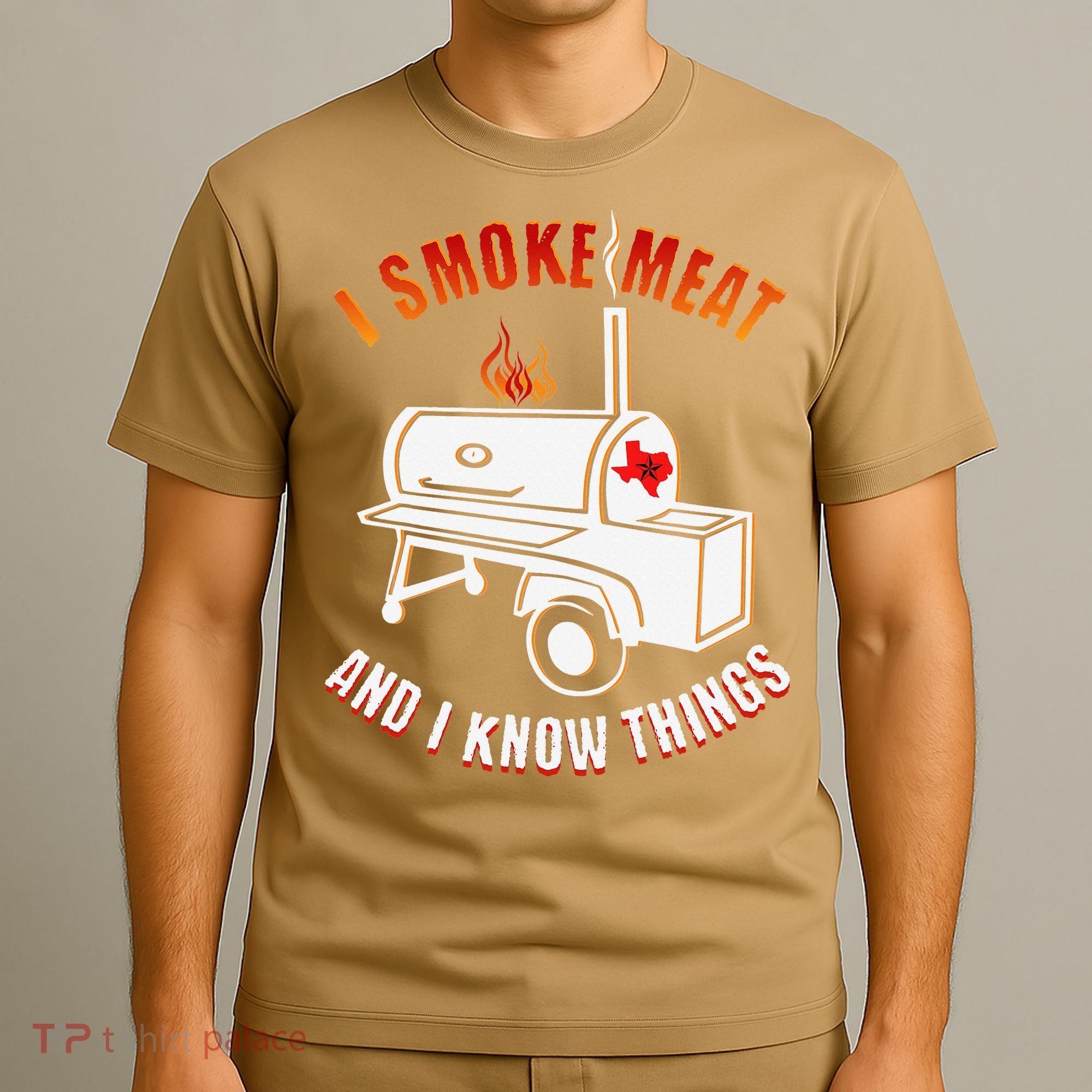 I Smoke Meat And I Know Things Funny BBQ Texas TX T-Shirt