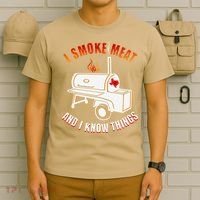I Smoke Meat And I Know Things Funny BBQ Texas TX T-Shirt thumb 6