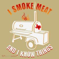 I Smoke Meat And I Know Things Funny BBQ Texas TX Kids T-Shirt thumb 2