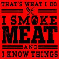 I Smoke Meat And I Know Things Funny BBQ Chef Grill Dad Santa Hat thumb 1