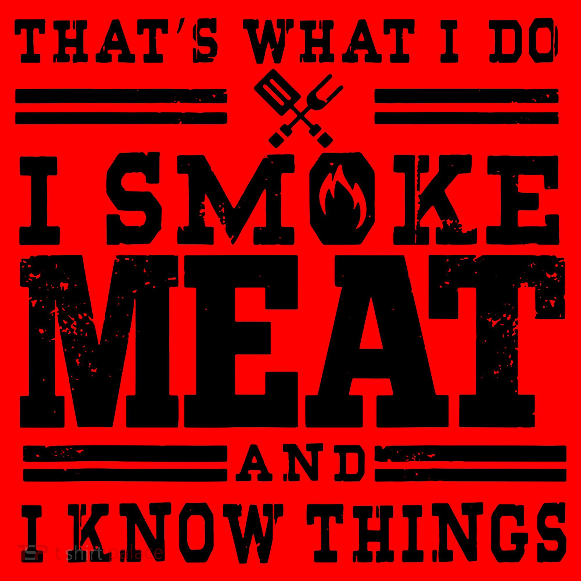 I Smoke Meat And I Know Things Funny BBQ Chef Grill Dad Santa Hat