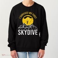 I Survived My First Sky Diving Funny Parachuting Skydiver Women's Sweatshirt thumb 0