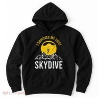 I Survived My First Sky Diving Funny Parachuting Skydiver Hoodie thumb 0