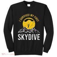 I Survived My First Sky Diving Funny Parachuting Skydiver Sweatshirt thumb 0