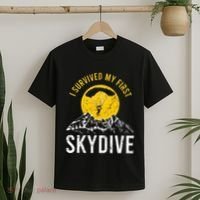 I Survived My First Sky Diving Funny Parachuting Skydiver T-Shirt thumb 2