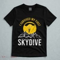 I Survived My First Sky Diving Funny Parachuting Skydiver T-Shirt thumb 5