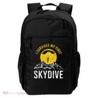 I Survived My First Sky Diving Funny Parachuting Skydiver Backpack thumb 0