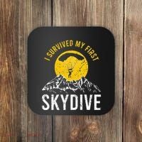I Survived My First Sky Diving Funny Parachuting Skydiver Coaster thumb 0