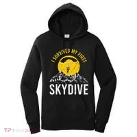 I Survived My First Sky Diving Funny Parachuting Skydiver Women's Hoodie thumb 0