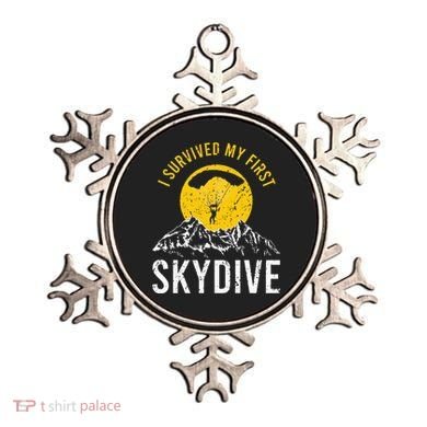 I Survived My First Sky Diving Funny Parachuting Skydiver Ornament