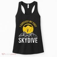 I Survived My First Sky Diving Funny Parachuting Skydiver Women's Tank Top thumb 0