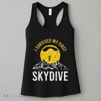 I Survived My First Sky Diving Funny Parachuting Skydiver Women's Tank Top thumb 3