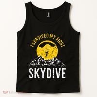 I Survived My First Sky Diving Funny Parachuting Skydiver Tank Top thumb 2