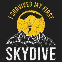 I Survived My First Sky Diving Funny Parachuting Skydiver Golf Towel thumb 3