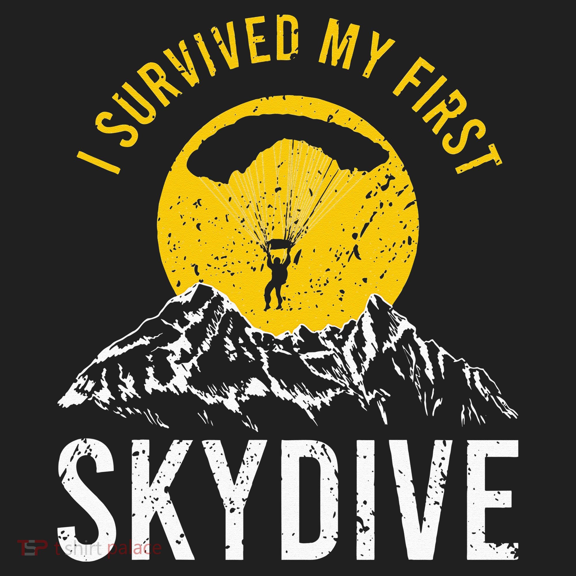 I Survived My First Sky Diving Funny Parachuting Skydiver Golf Towel