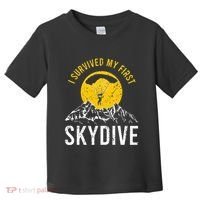 I Survived My First Sky Diving Funny Parachuting Skydiver Toddler T-Shirt thumb 0