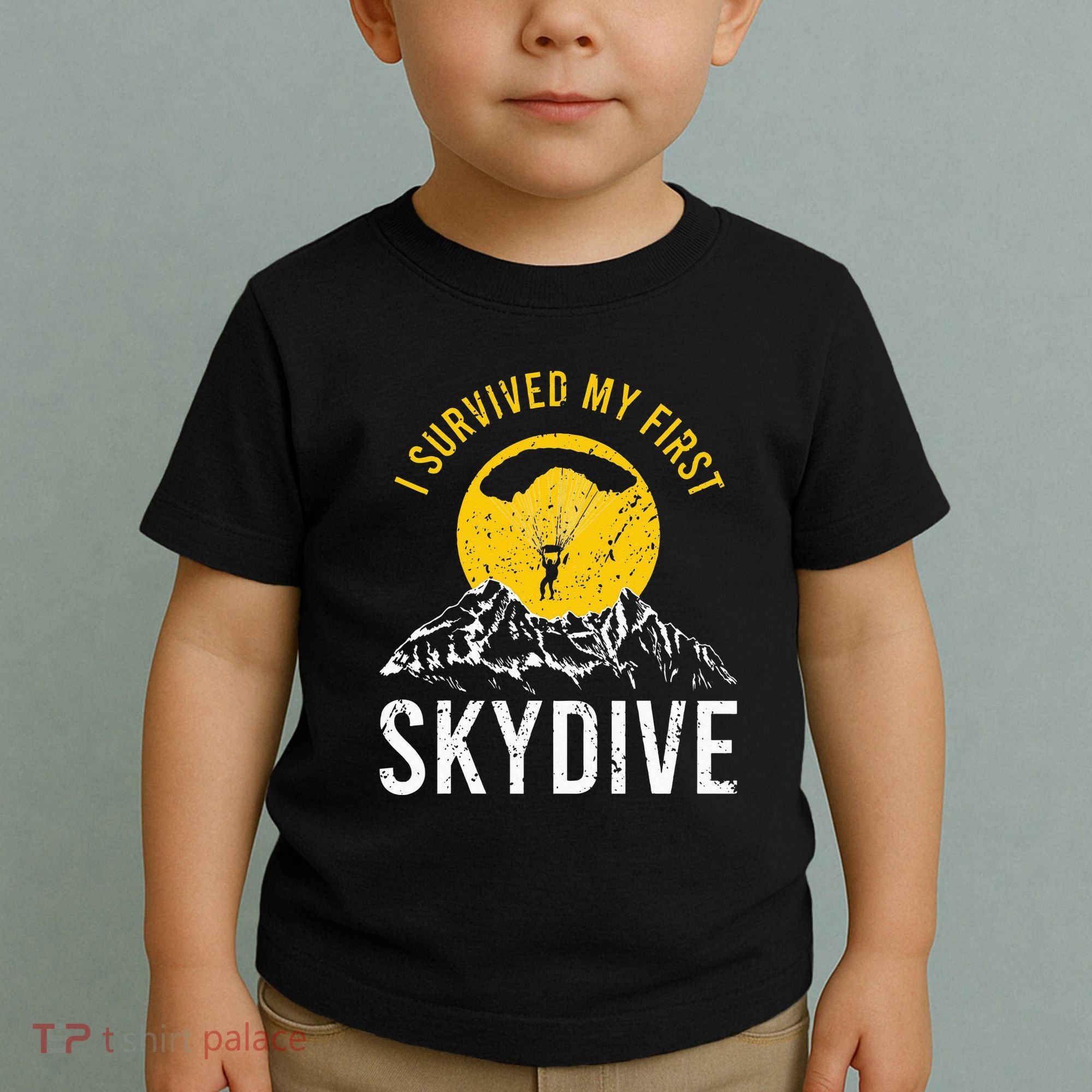 I Survived My First Sky Diving Funny Parachuting Skydiver Toddler T-Shirt