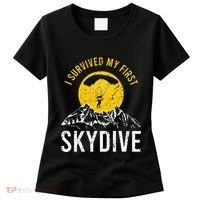 I Survived My First Sky Diving Funny Parachuting Skydiver Women's T-Shirt thumb 0