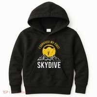 I Survived My First Sky Diving Funny Parachuting Skydiver Kids Hoodie thumb 0