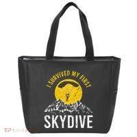 I Survived My First Sky Diving Funny Parachuting Skydiver Tote Bag thumb 0