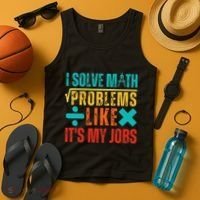 I Solve Math Problems Like ItS My Job Funny Math Saying Tank Top thumb 4