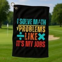 I Solve Math Problems Like ItS My Job Funny Math Saying Golf Towel thumb 1