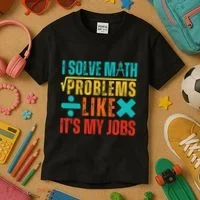I Solve Math Problems Like ItS My Job Funny Math Saying Kids T-Shirt thumb 3