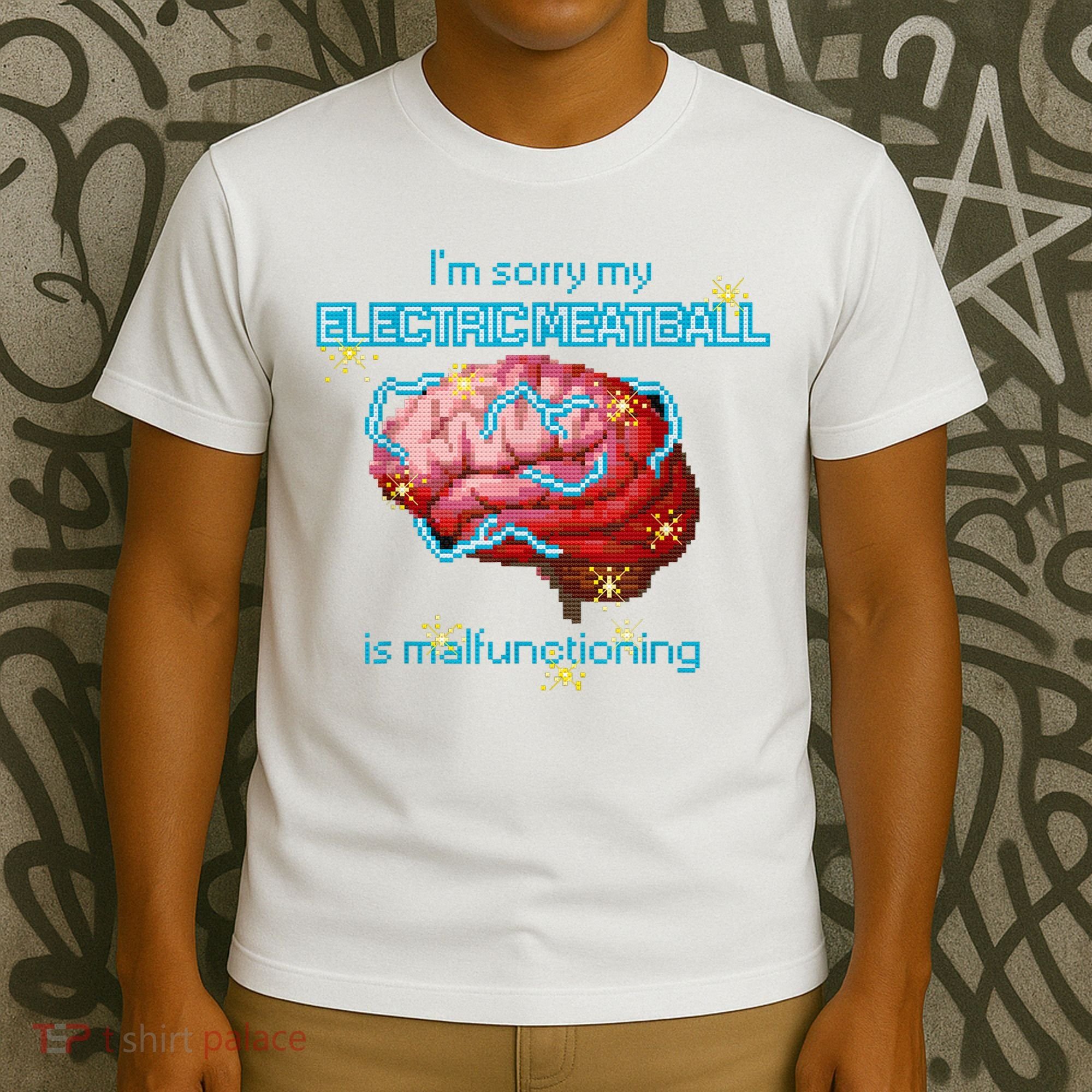 Im Sorry My Electric Meatball Is Malfunctioning Funny Brain T-Shirt