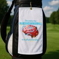 Im Sorry My Electric Meatball Is Malfunctioning Funny Brain Golf Towel thumb 2
