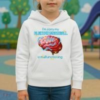 Im Sorry My Electric Meatball Is Malfunctioning Funny Brain Kids Hoodie thumb 3