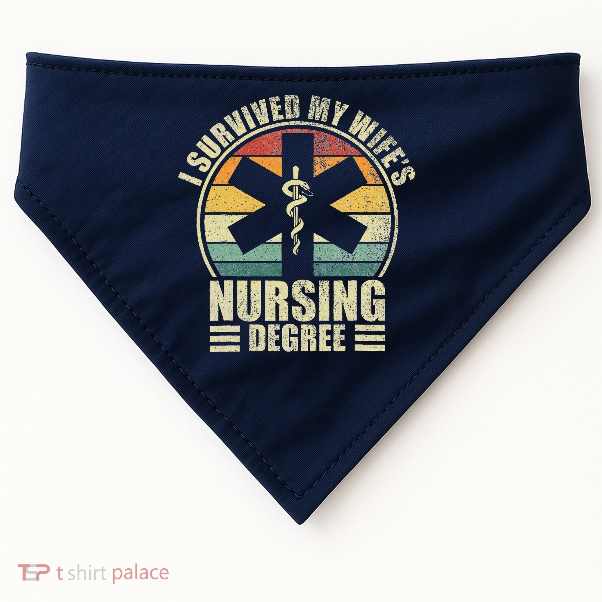 I Survived My WifeS Nursing Degree. Nursing Graduation USA-Made Doggie Bandana