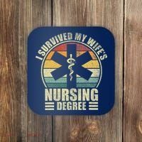 I Survived My WifeS Nursing Degree. Nursing Graduation Coaster thumb 0