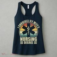 I Survived My WifeS Nursing Degree. Nursing Graduation Women's Tank Top thumb 3