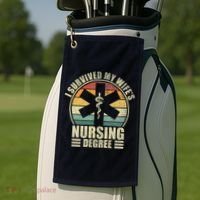 I Survived My WifeS Nursing Degree. Nursing Graduation Golf Towel thumb 2