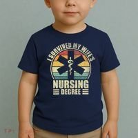 I Survived My WifeS Nursing Degree. Nursing Graduation Toddler T-Shirt thumb 2
