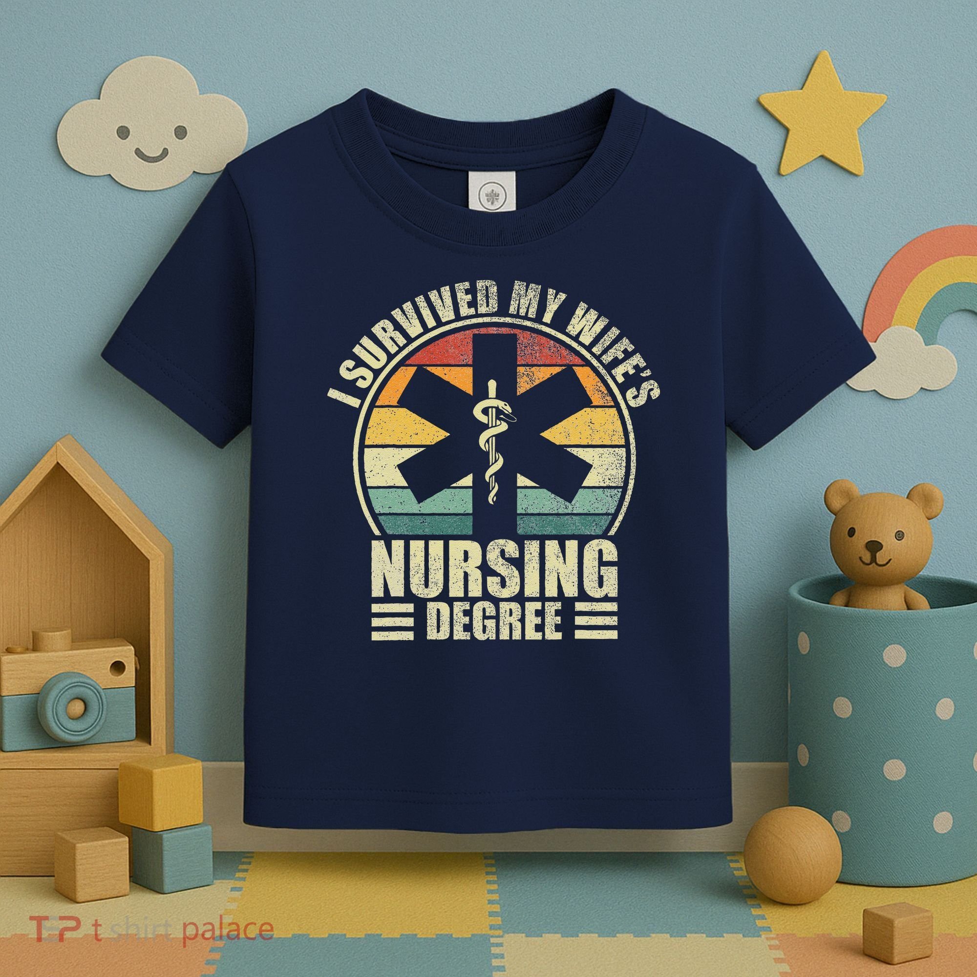 I Survived My WifeS Nursing Degree. Nursing Graduation Toddler T-Shirt