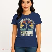 I Survived My WifeS Nursing Degree. Nursing Graduation Women's T-Shirt thumb 4
