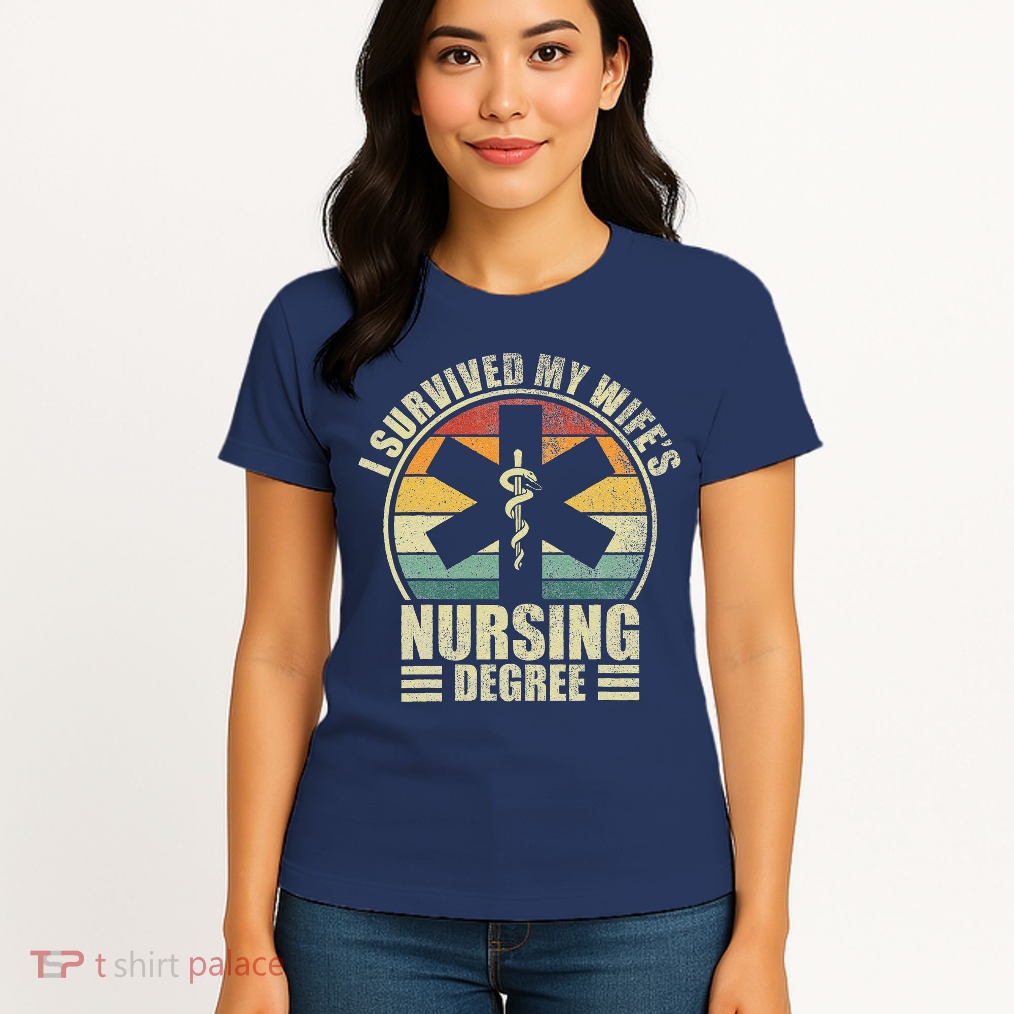 I Survived My WifeS Nursing Degree. Nursing Graduation Women's T-Shirt