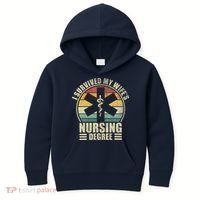 I Survived My WifeS Nursing Degree. Nursing Graduation Kids Hoodie thumb 0