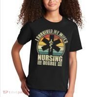 I Survived My WifeS Nursing Degree. Nursing Graduation Kids T-Shirt thumb 2